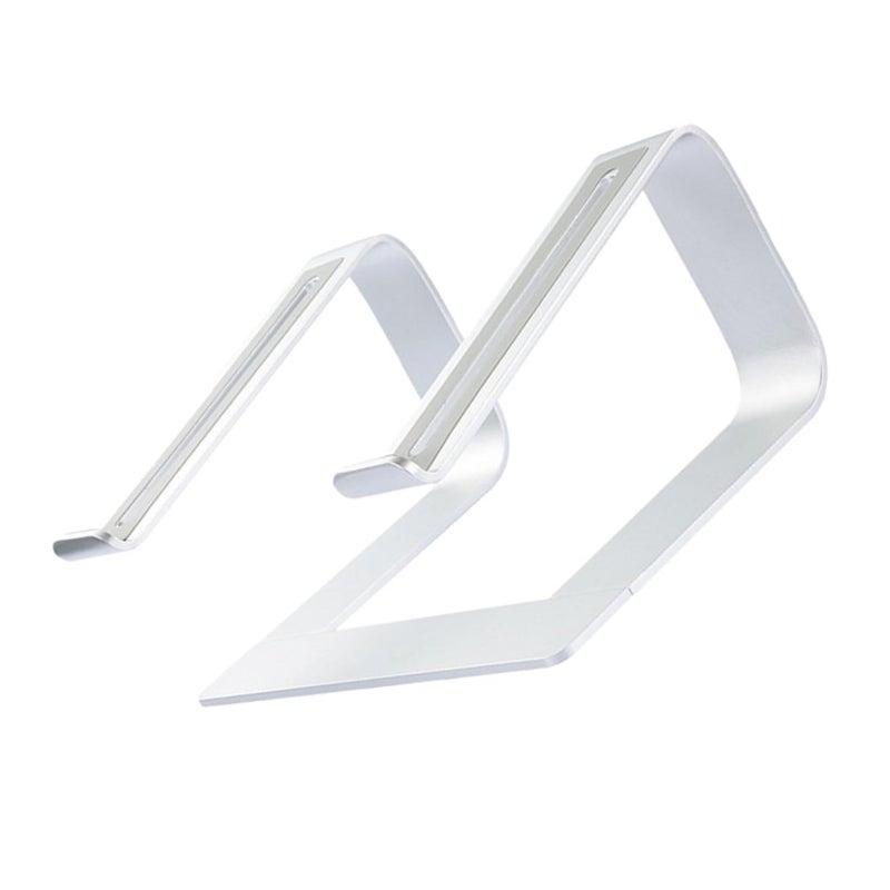 Adjustable Aluminum Laptop Stand with Detachable Tablet Bracket Anti Slip Silver Desktop Holder - Image 2