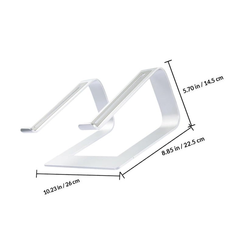 Adjustable Aluminum Laptop Stand with Detachable Tablet Bracket Anti Slip Silver Desktop Holder - Image 3