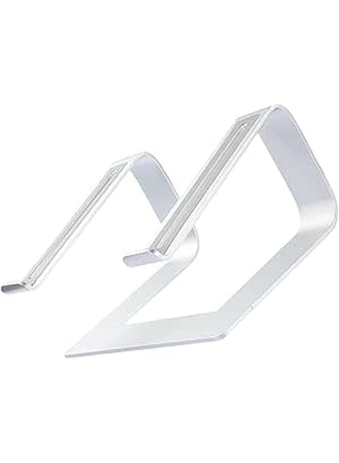 Adjustable Aluminum Laptop Stand with Detachable Tablet Bracket Anti Slip Silver Desktop Holder - Image 1