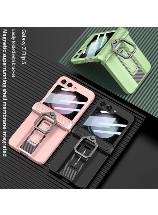 general Armored case for Galaxy Z Flip 5, magnetic hinge protection, adjustable stand for Samsung Z Flip 5 2023, slim and shockproof with small screen tempered film - Image 4