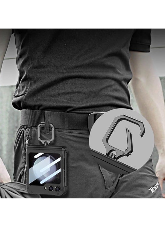 general Armored case for Galaxy Z Flip 5, magnetic hinge protection, adjustable stand for Samsung Z Flip 5 2023, slim and shockproof with small screen tempered film - Image 5