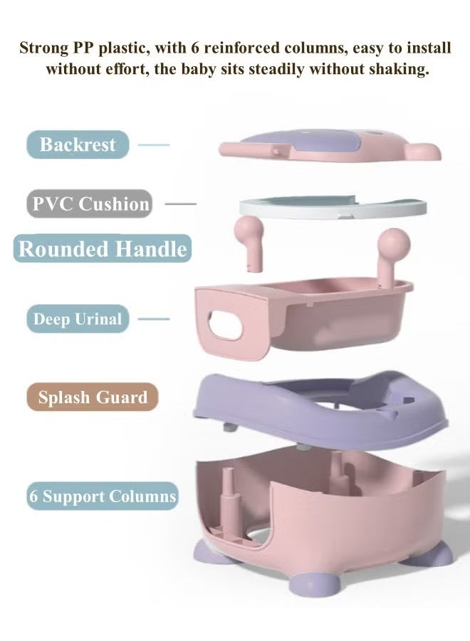 Berma Baby مرحاض الأطفال، مرحاض تدريب على استخدام المرحاض، كرسي مرحاض للأطفال الصغار مع مقعد ناعم، مرحاض قابل للإزالة، غير قابل للانزلاق، مناسب للأطفال الصغار والرضع والأطفال، مناسب للأولاد والبنات (بقرة وردية) - Image 3