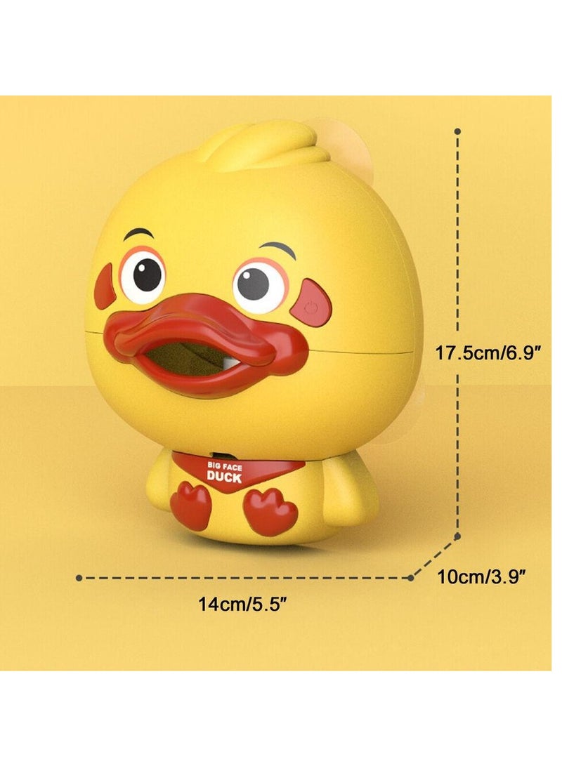 SYOSI Bath Toy Bubble Maker, Electric Duckling Bathtub Bubble Machine Cartoon Duck Bubble Blower Tub Bubble Maker Big Face Duck Bath Toy with Music and 3 Suction Cup 1PCS Yellow Duck - Image 5