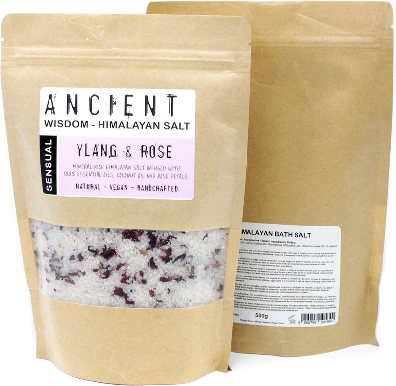 Himalayan Bath Salt Blend 500g Sensual Ylang Ylang Essential Oils Coconut Oil