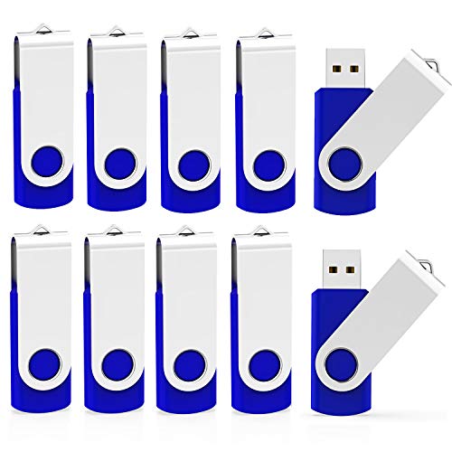 Kootion 10 X 16 GB USB Flash Drive 16 gb Flash Drive Thumb Drive Memory Stick Pen Drive Keychain Design Blue - Image 1
