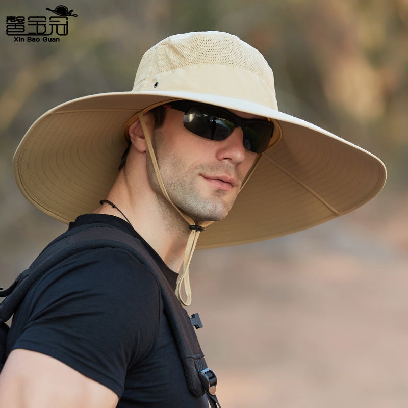 Waterproof Outdoor Sun Hat for Men, Wide Brim Fisherman Hat, Foldable Travel Hat - Image 1
