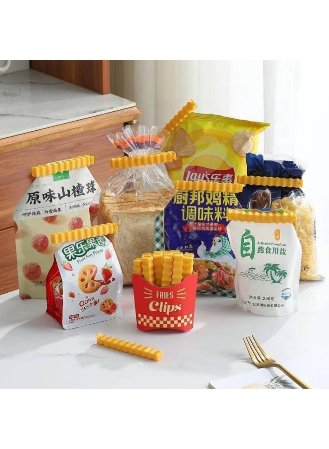 طقم غالق أكياس 12 قطعة + حامل مغناطيسي على شكل باكت بطاطس - Image 2