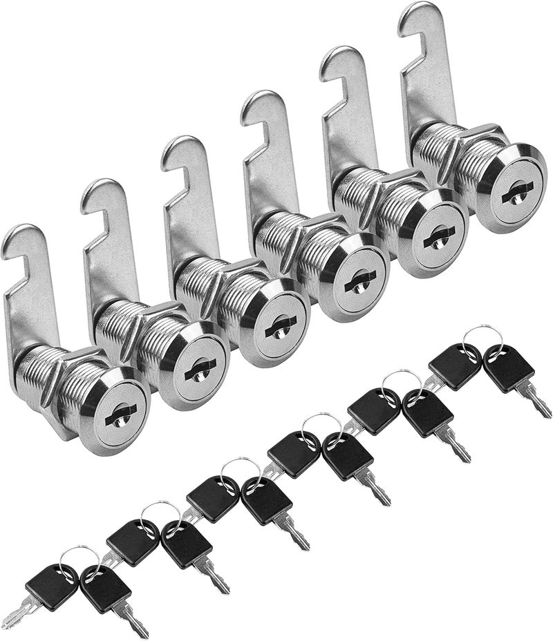 MoHern Cabinet Locks, 6 Pcs Keyed Alike 1-1/8 Inch (30mm) Cylinder Locks, Zinc Alloy Cam Lock with Keys for Cabinet, Drawer, RV and More - Image 1
