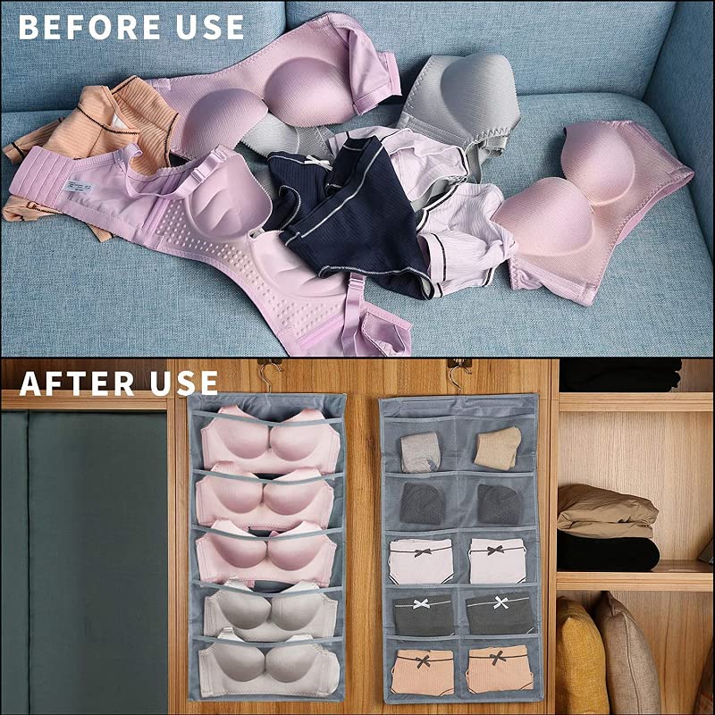 Shyam Enterprise Shyam Enterprise Double Sided Closet Hanging Organizer 30 Pockets Wall Hanger Cloth Jewelry Toiletries Bra Panty Socks Underwear Storage Holder Space Saver Bag Multicolor 1 PCS - Image 2