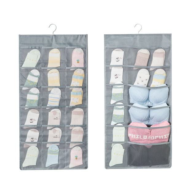 Shyam Enterprise Shyam Enterprise Double Sided Closet Hanging Organizer 30 Pockets Wall Hanger Cloth Jewelry Toiletries Bra Panty Socks Underwear Storage Holder Space Saver Bag Multicolor 1 PCS - Image 1