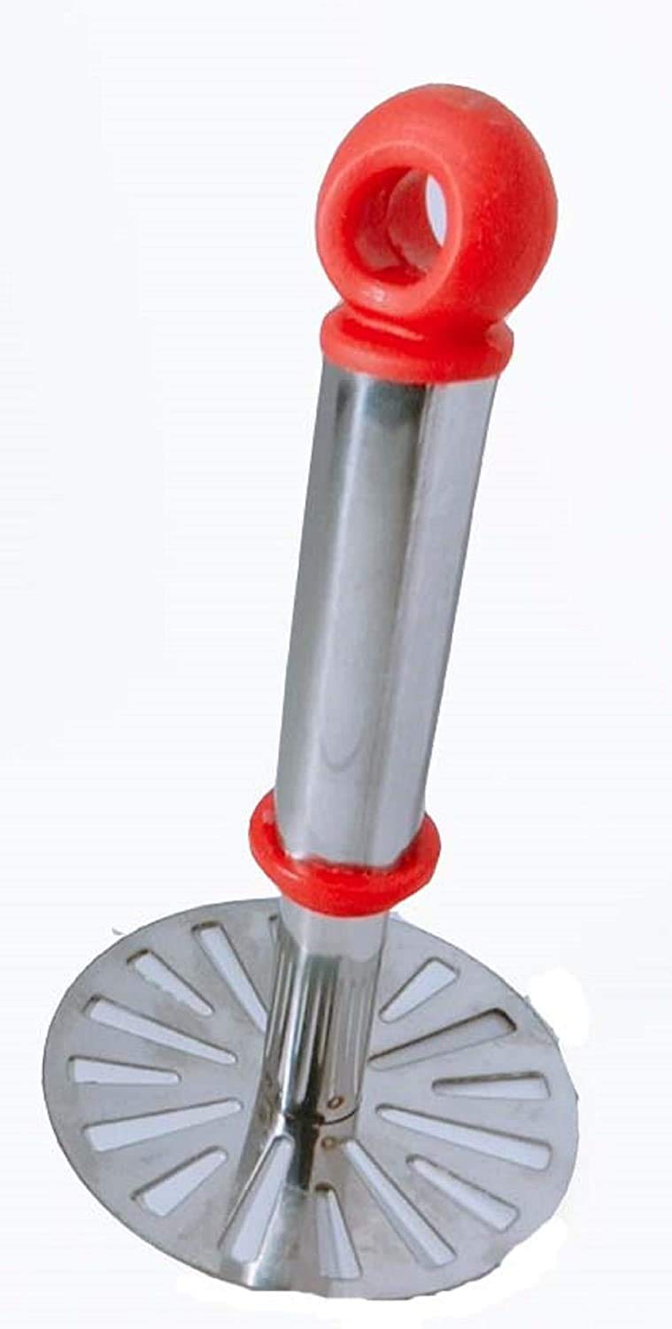 SATMPD Stainless Steel Potato Vegetable Pav Bhaji Masher, Multicolour Steel Masher (Multicolor, Pack of 1) - Image 2
