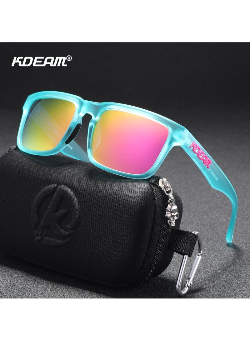 KDEAM Square Polarized Sunglasses – Trendy Unisex Outdoor Sports Shades with Colorful Lens - Image 1