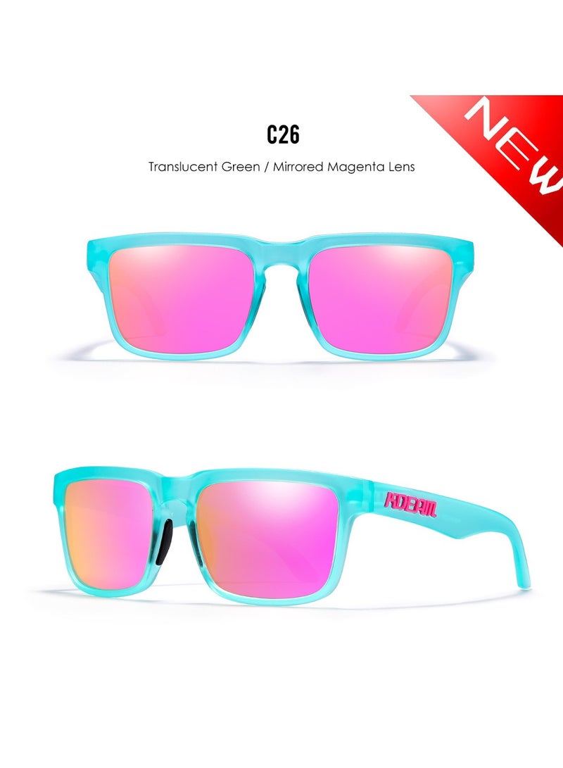 KDEAM Square Polarized Sunglasses – Trendy Unisex Outdoor Sports Shades with Colorful Lens - Image 2