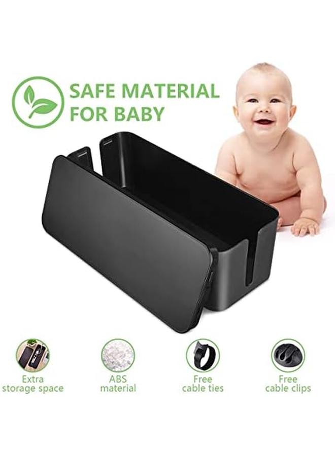 KASTWAVE Cable Management Box Large Cord Organizer Boxcord Hider Box To Hide Surge Protector Cover On Desk Or Floor For Home And Office Black - Image 3