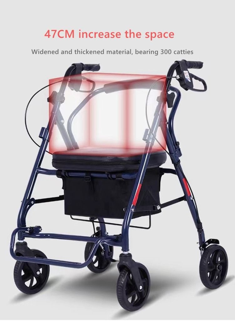 Cool Baby COOLBABY Walking Aid For The Elderly, Shopping And Grocery Shopping Cart For The Elderly, Can Sit And Foldable Cart, Light Adult Mobile Walking Aid For The Elderly - Image 3