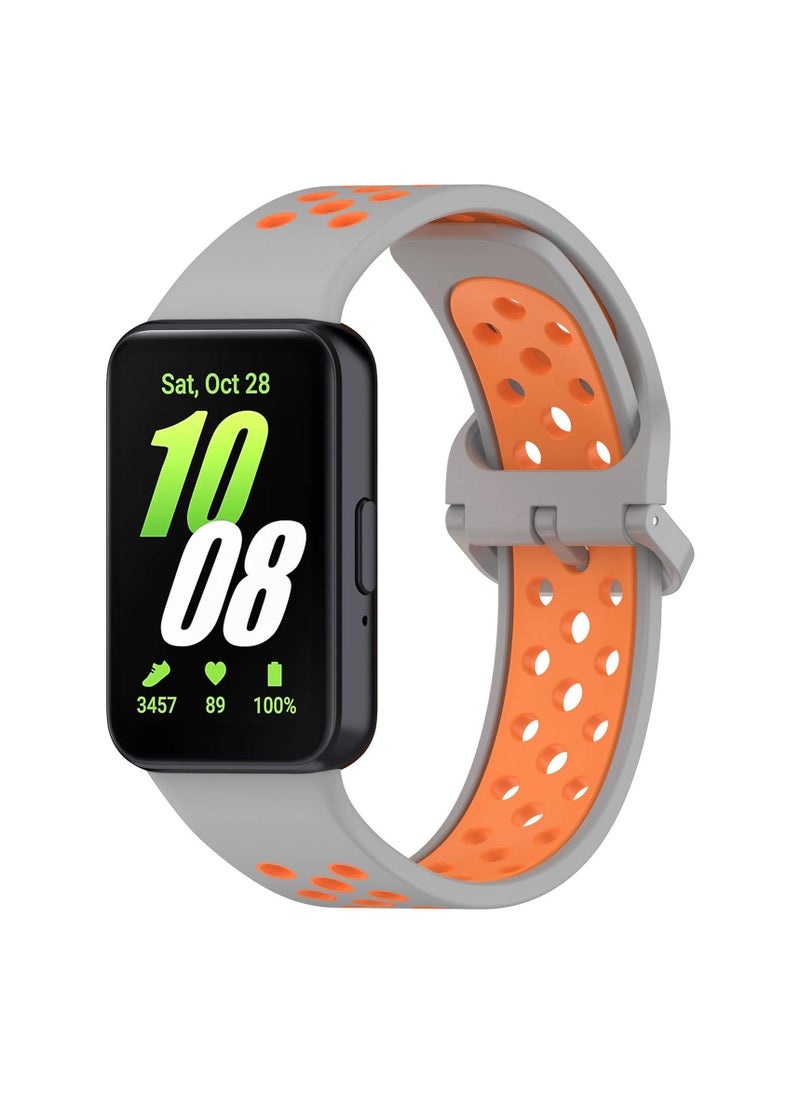 سيوسي سامسونج جالاكسي تناسب 3 سيليكون حزام الرياضة ، تنفس مزدوجة اللون مسامية استبدال سوار ، لينة سيليكون استبدال سوار ، تناسب 2 024 SM-R390 غالاكسي للرجال والنساء - Image 1