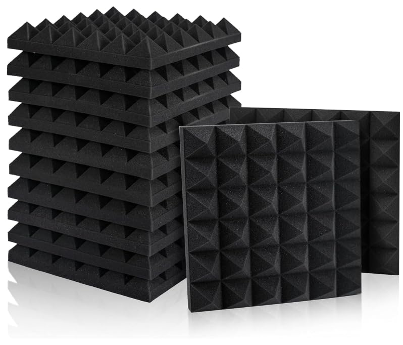 SOUNDFLEX Pyramid Soundproofing Studio Acoustic Foam 1'x1' - 2 Inches ( Pack of 72 ) Inches High Density, Soundproof Foam, Noise Reduction,Echo Absorption (Studio Charcoal, Pack of 72) - Image 1