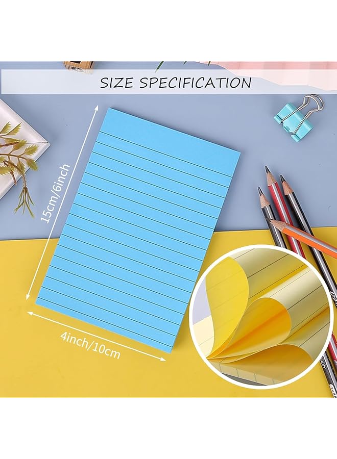 إيروريكس ملاحظات لاصقة مبطنة 4 × 6 8 وسادات ملاحظات لاصقة بخطوط وسادات ملاحظات ذاتية اللصق ملاحظات لاصقة كبيرة 8 ألوان زاهية مثالية للمكتب المنزلي والمدرسة وملحقات المكتب 40 ورقة - Image 4