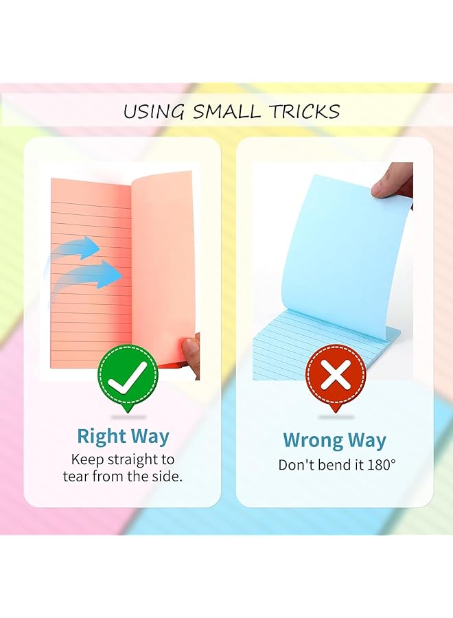 إيروريكس ملاحظات لاصقة مبطنة 4 × 6 8 وسادات ملاحظات لاصقة بخطوط وسادات ملاحظات ذاتية اللصق ملاحظات لاصقة كبيرة 8 ألوان زاهية مثالية للمكتب المنزلي والمدرسة وملحقات المكتب 40 ورقة - Image 3