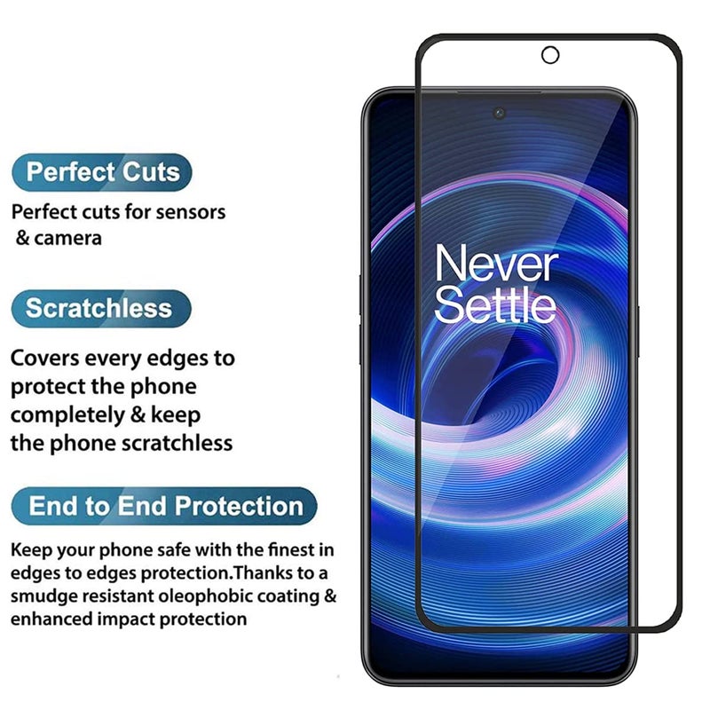 OpenTech حماية شاشة زجاجية مقواة متوافقة مع Oneplus 10T 5G و Oneplus 10R 5G مع تغطية من الحافة إلى الحافة ومجموعة تركيب سهلة - Image 3