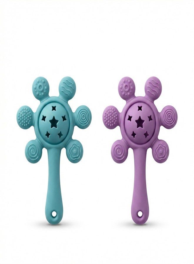 NVS KIDS Teether for Baby | Musical Rattle Teethers for 3 to 24 Months | Silicone Rattle Teether | BPA-Free for Easy Teething | Jhunjuna, Baby Feeding Toys (Pack-2)
