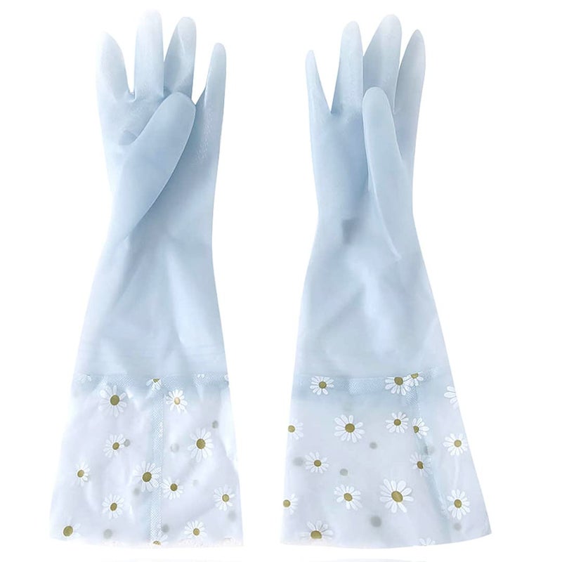 Kuber Industries Kuber Industries Multi-Purpose Hand Gloves | Reusable Gardening Gloves | Long Elbow Gloves for Better Protection | Non-Slippery & Durable| Jelly Blue | Versatile and Protective Handwear - Image 1