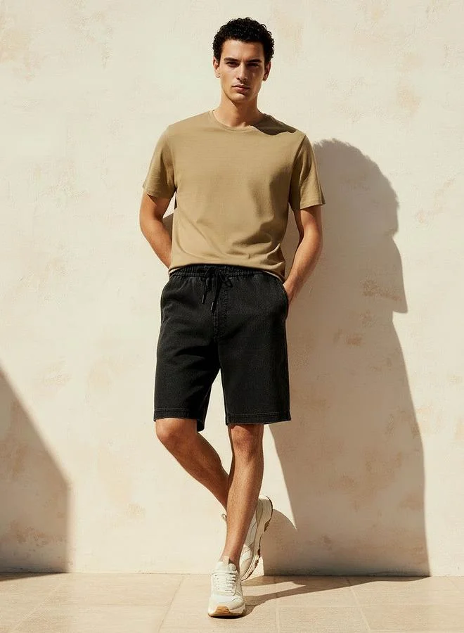 Splash FAV BLACK Men Regular Fit Shorts Cotton for Men | Best Price UAE
