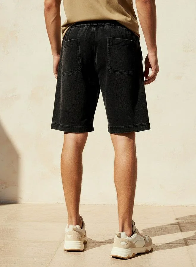 Splash FAV BLACK Men Regular Fit Shorts Cotton for Men | Best Price UAE