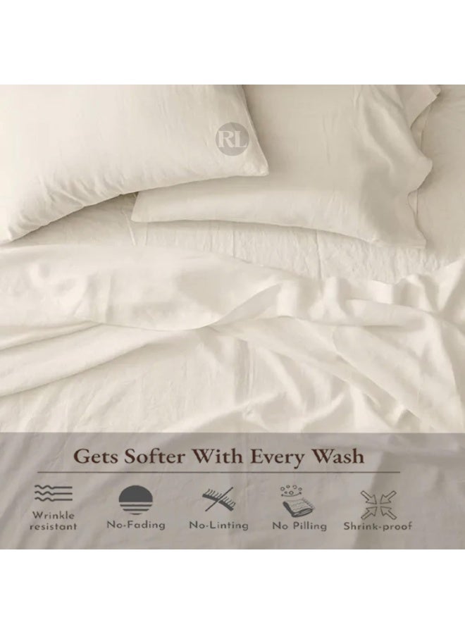 CADE Home 100% Cotton Sheets, Lightweight Super Soft Luxury 3 Piece Bed Sheet Set, Breathable, Durable & Cooling Bed Sheets Set, Easy Secure Fit, Machine Washable - Image 5