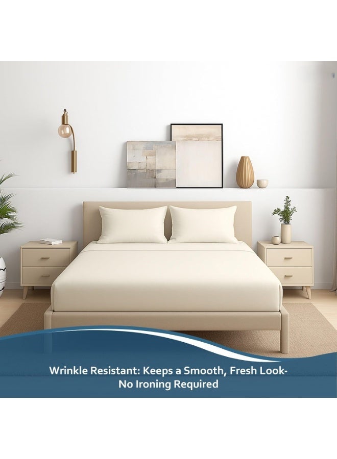 CADE Home 100% Cotton Sheets, Lightweight Super Soft Luxury 3 Piece Bed Sheet Set, Breathable, Durable & Cooling Bed Sheets Set, Easy Secure Fit, Machine Washable - Image 3