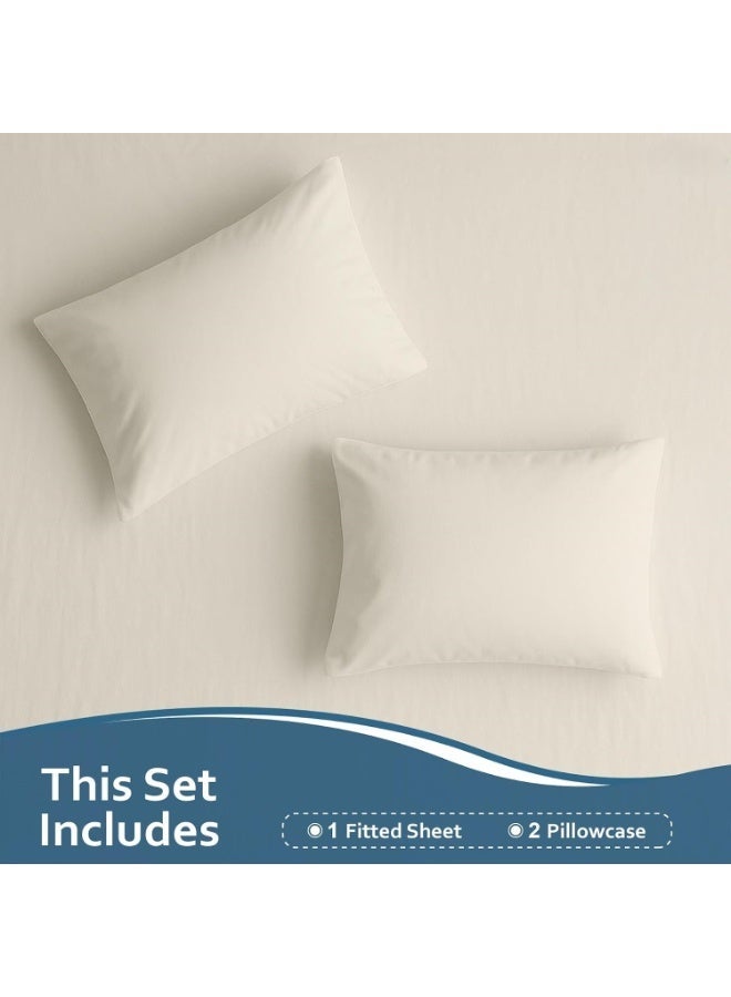 CADE Home 100% Cotton Sheets, Lightweight Super Soft Luxury 3 Piece Bed Sheet Set, Breathable, Durable & Cooling Bed Sheets Set, Easy Secure Fit, Machine Washable - Image 2