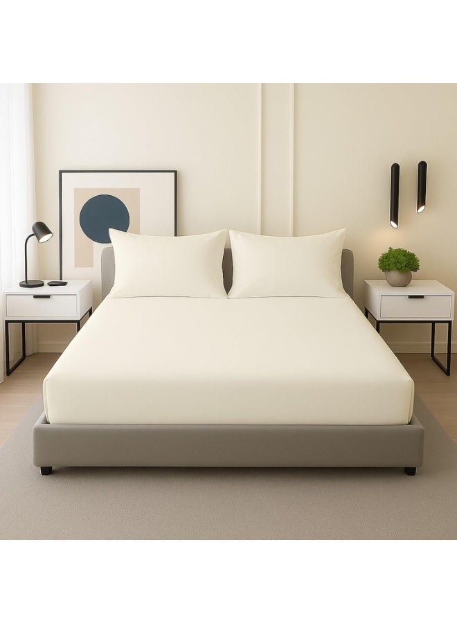 CADE Home 100% Cotton Sheets, Lightweight Super Soft Luxury 3 Piece Bed Sheet Set, Breathable, Durable & Cooling Bed Sheets Set, Easy Secure Fit, Machine Washable - Image 1