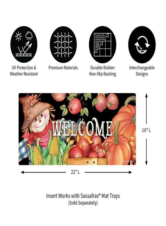 Evergreen Flag Sassafras Harvest Scarecrow Interchangeable Entrance Doormat | Indoor and Outdoor | 22-inches x 10-inches | Non-Slip Backing | All-Season | Low Profile | Home Decor - Image 2