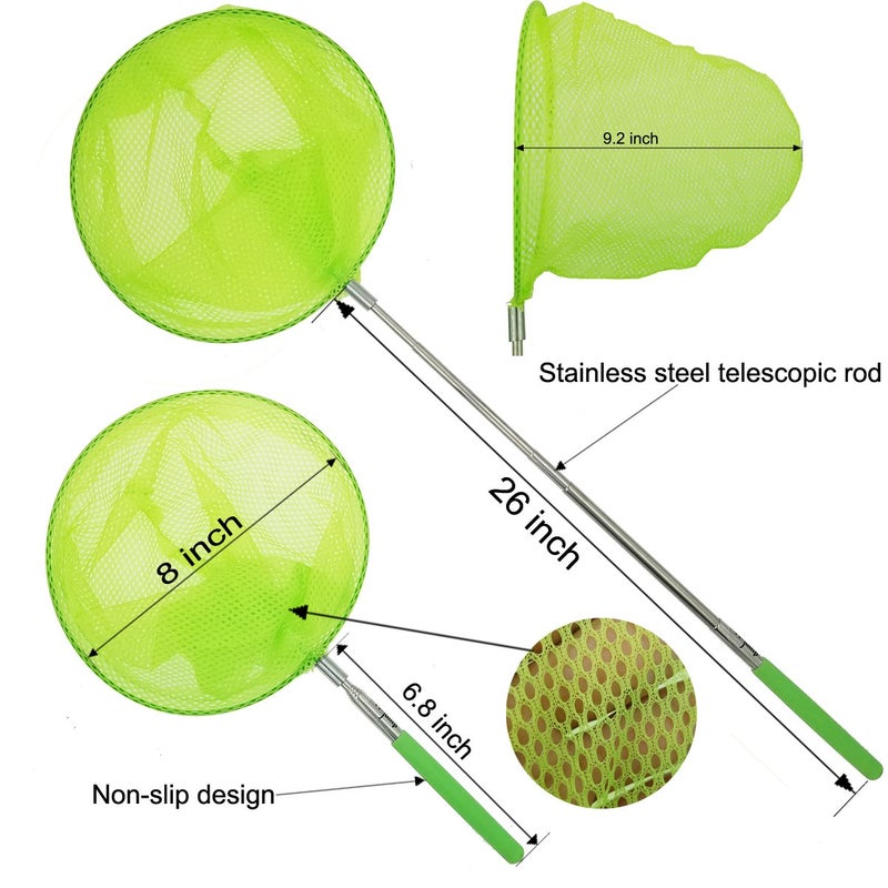 M-jump #1 M-jump 3 Pack Colored Telescopic Butterfly Nets - Great for Catching Insects Bugs Fishing - Outdoor Toy for Kids Playing - Extendable from 6.8" to 34"â€¦ - Image 2