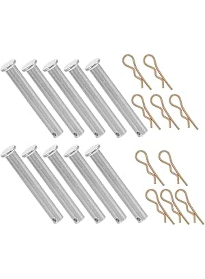 Scaffold Locking Pin and Clip Steel Coupling Pin 11mm X 70mm Set of 10 - Image 1