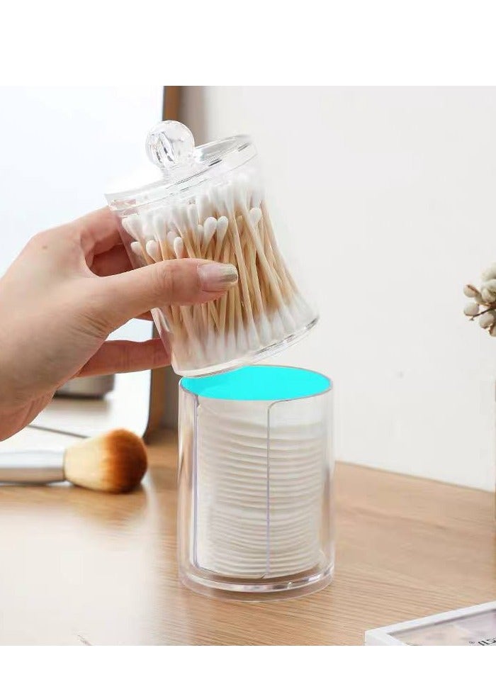 Double-deck clear acrylic organizer. Perfect for keeping cotton pads, ear swabs, or cosmetics organized and easily accessible. - Image 3