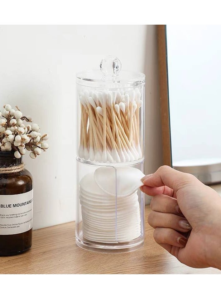 Double-deck clear acrylic organizer. Perfect for keeping cotton pads, ear swabs, or cosmetics organized and easily accessible. - Image 2
