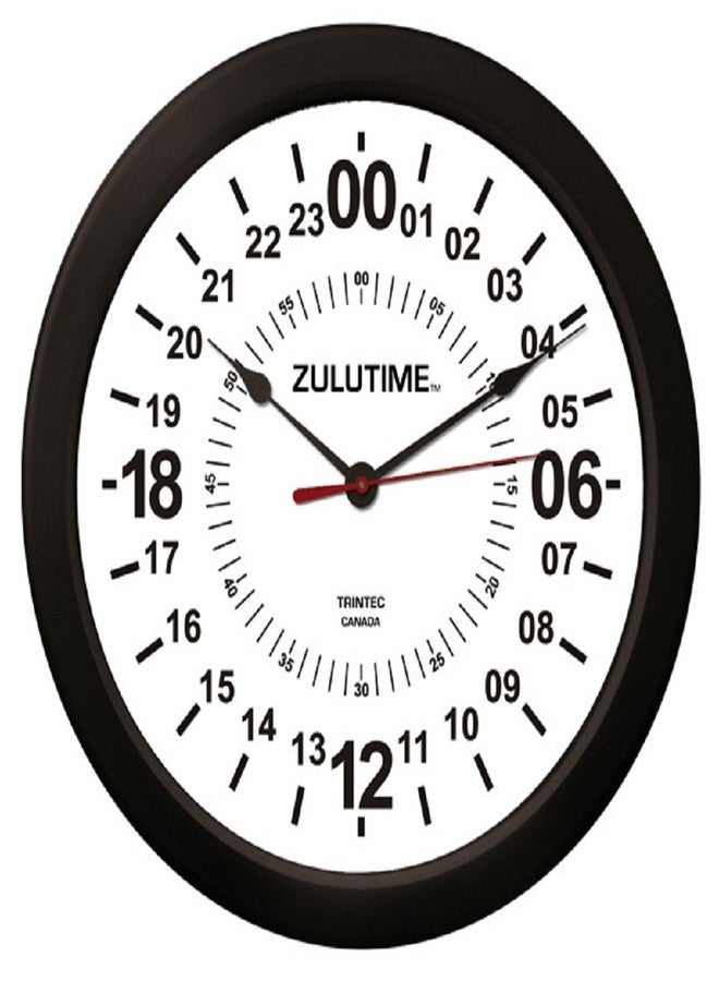 Trintec 14" 24 Hour Military Wall Clock in White ZT24HR14-W - Image 1
