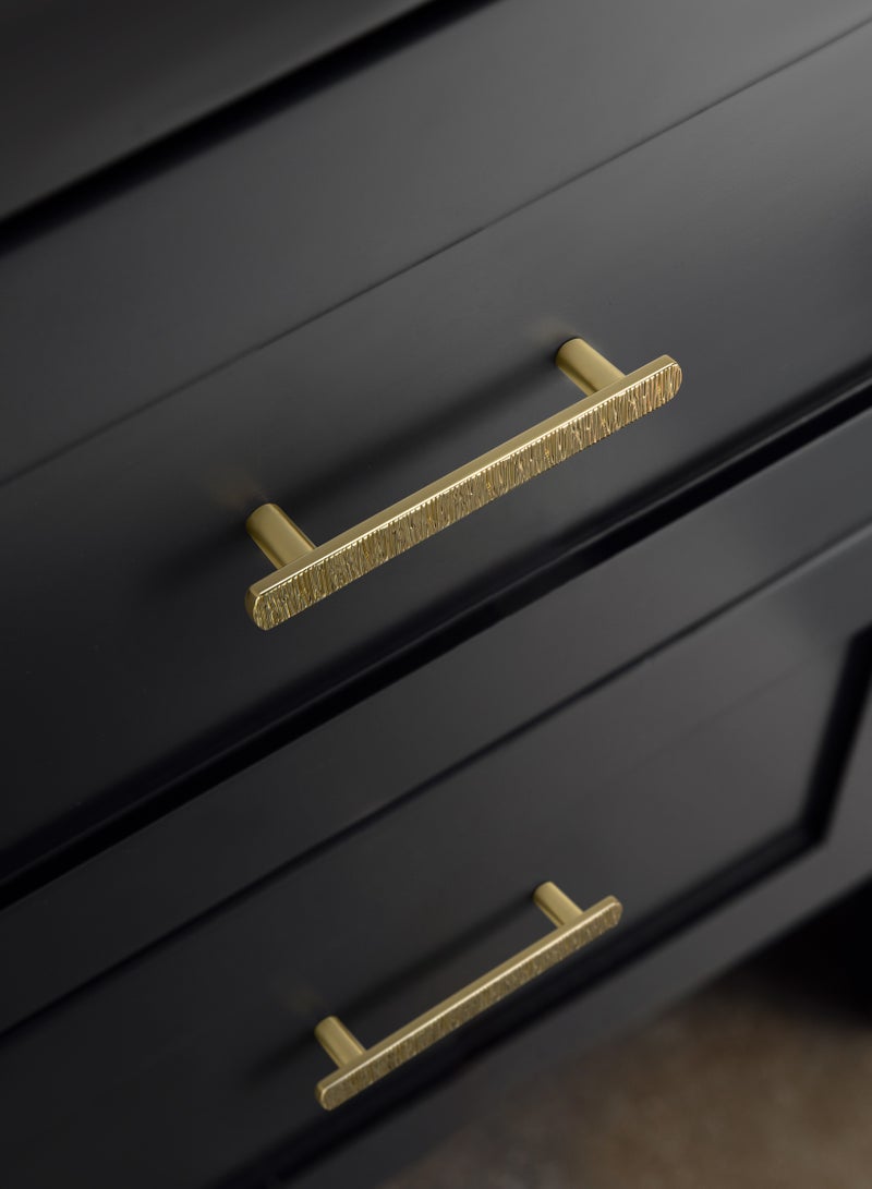 Goo-Ki مقابض خزانة فاخرة من الذهب، عبوة من 6 قطع - مقابض أدراج من سبائك الزنك الصلبة عالية الجودة لخزانة المطبخ وخزانة الملابس - متينة، سهلة التركيب - Image 2