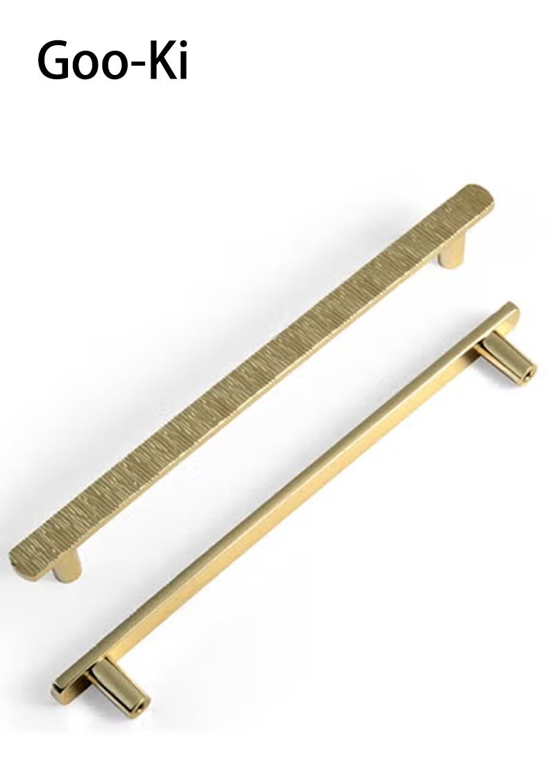 Goo-Ki مقابض خزانة فاخرة من الذهب، عبوة من 6 قطع - مقابض أدراج من سبائك الزنك الصلبة عالية الجودة لخزانة المطبخ وخزانة الملابس - متينة، سهلة التركيب - Image 1