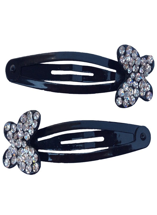 FURE Small Butterfly Rhinestone Snap Hair Clip for Women-SC-5-C - Image 1