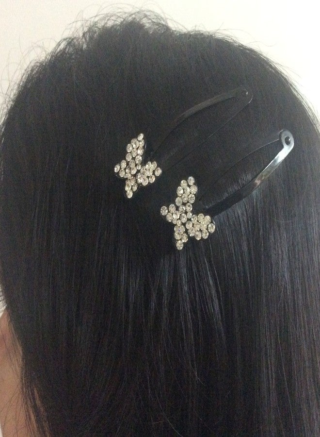FURE Small Butterfly Rhinestone Snap Hair Clip for Women-SC-5-C - Image 2