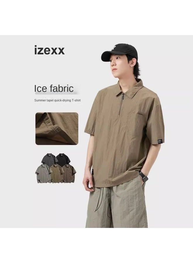 Izexx قميص Izexx Style Cool Ice الحريري البولو بأكمام قصيرة للرجال - قميص صيفي كلاسيكي طوق ياقة للتدبيط سريع الجفاف تي شيرت casual - Image 2