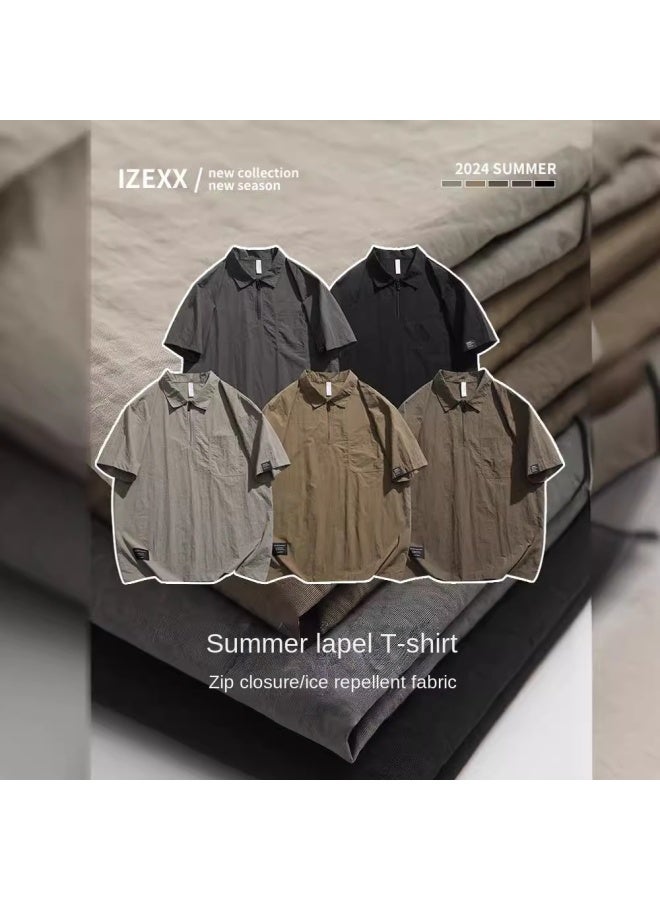 Izexx قميص Izexx Style Cool Ice الحريري البولو بأكمام قصيرة للرجال - قميص صيفي كلاسيكي طوق ياقة للتدبيط سريع الجفاف تي شيرت casual - Image 3