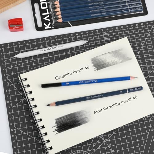 KALOUR PDAS Professional Drawing Pencils for Sketching - 6 pcs Matte Graphite Art Pencil Set (HB to 12B) for Shading, Beginners & Pro Artists - Image 2