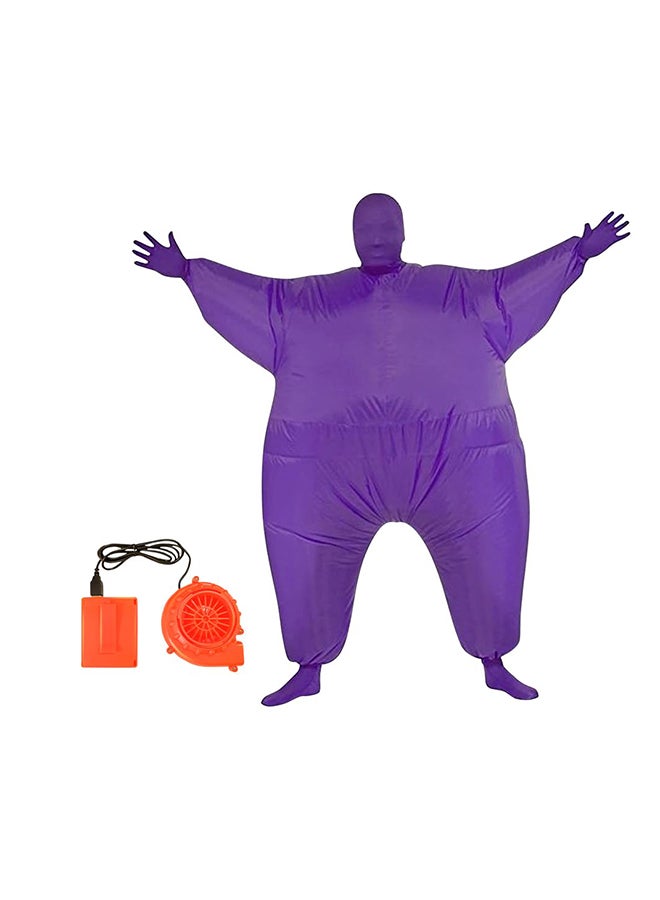 Athletiq Inflatable Costume for Adult, Air Blow Up Full Body Suit Masquerade Jumpsuit, Up Outfit for Halloween Party Cosplay Suit for Men Women, Purple - Image 1