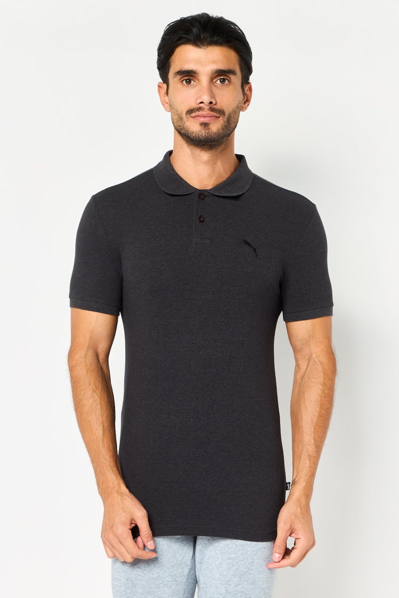 PUMA Men Sportswear Fit Embroidered Logo Short Sleeve Outdoor Polo Shirt, Grey - Image 1