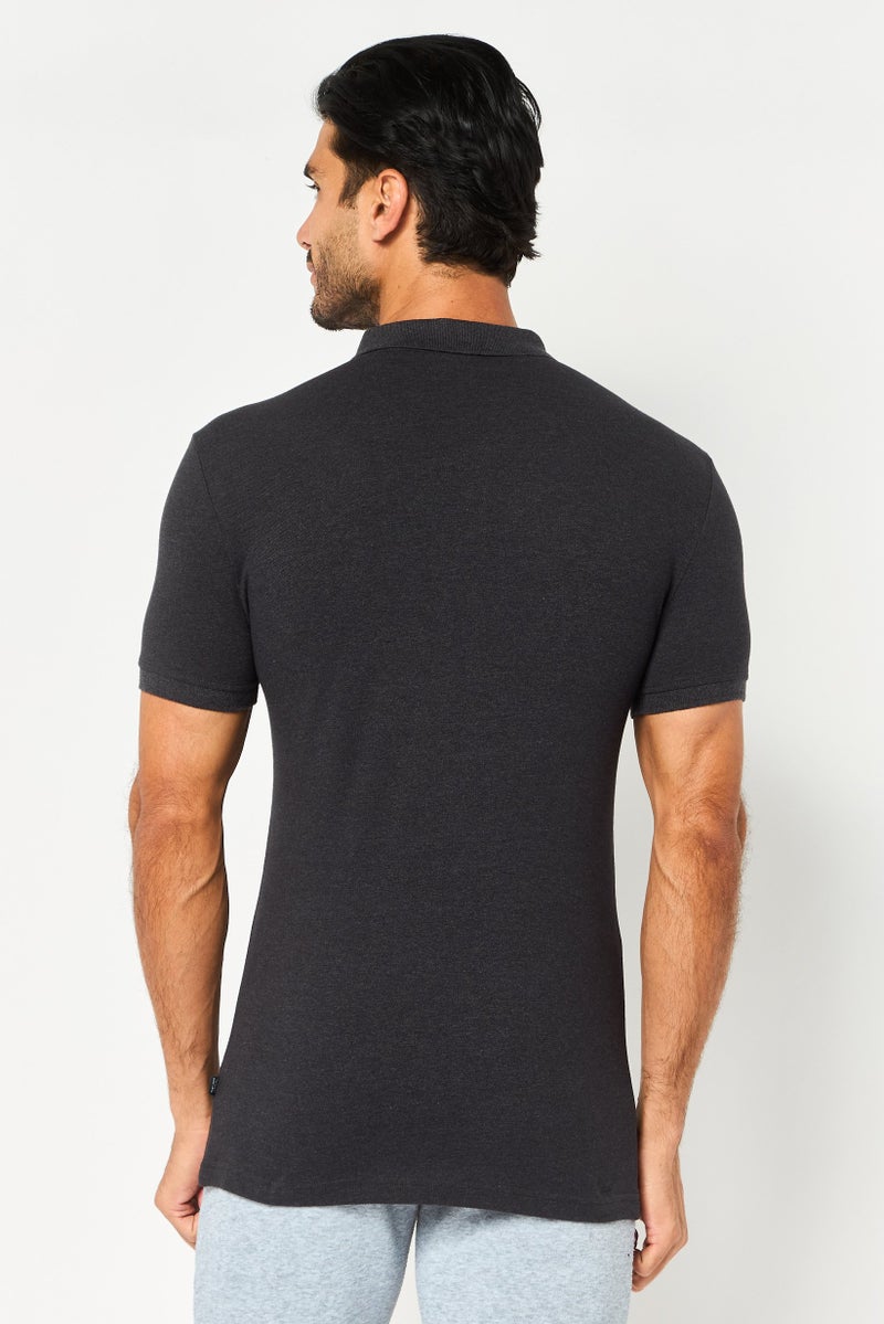 PUMA Men Sportswear Fit Embroidered Logo Short Sleeve Outdoor Polo Shirt, Grey - Image 4