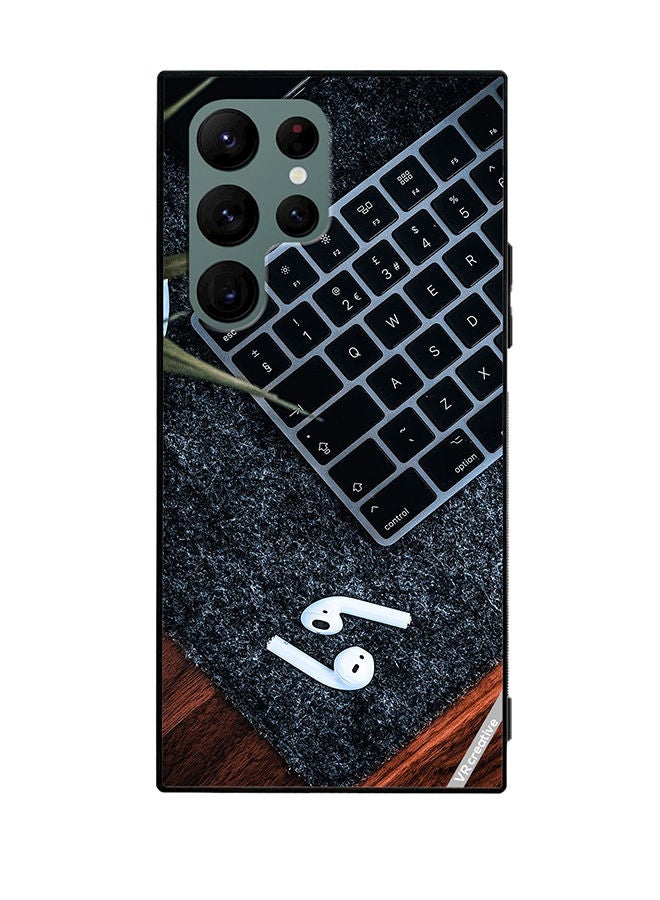 VR CREATIVE Protective Case Cover For Samsung Galaxy S22 Ultra 5G Earphone With Keyboard Design Multicolour - Image 1
