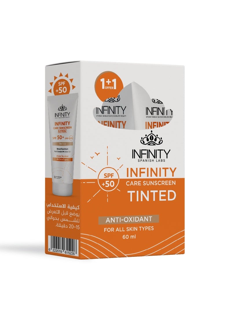 Infinity Care Sunscreen Tinted SPF50+  Buy 1 Get 1 Free - Image 1